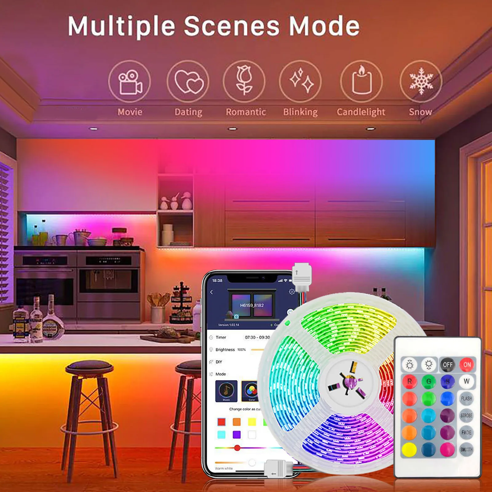 Светодиодная лента 5050 RGB, умная RGB светодиодсветильник лента SMD, гибкая лента с дистанционным управлением, цветная светильник вая лента, умны...
Светодиодная лента 5050 RGB, умная RGB светодиодсветильник лента SMD, гибкая лента с дистанционным управлением, цветная светильник вая лента, умны...