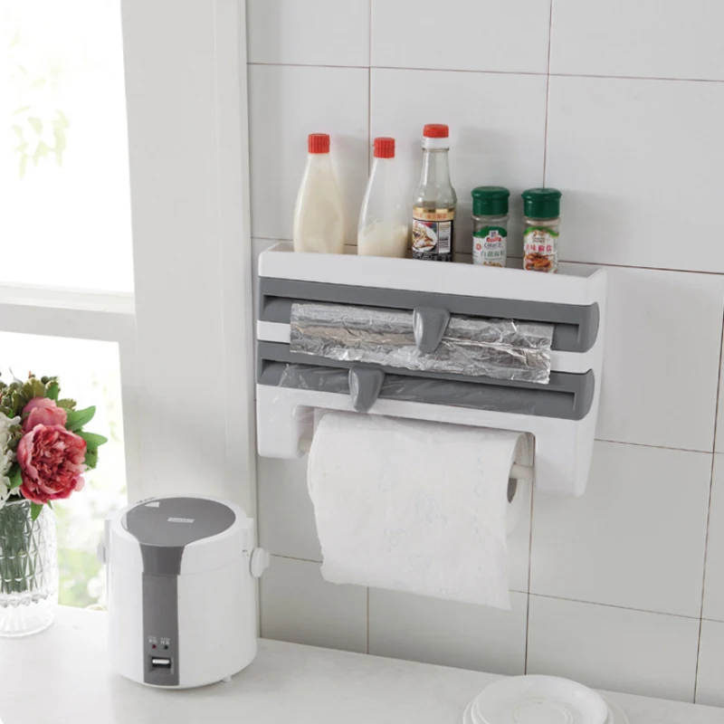 NEW 4 In 1 Aluminum Film Cutter Multifunction Shelf Storage Box Towel Paper Holder Plastic Wrap Cutter Dispenser Cutter Tool
NEW 4 In 1 Aluminum Film Cutter Multifunction Shelf Storage Box Towel Paper Holder Plastic Wrap Cutter Dispenser Cutter Tool
