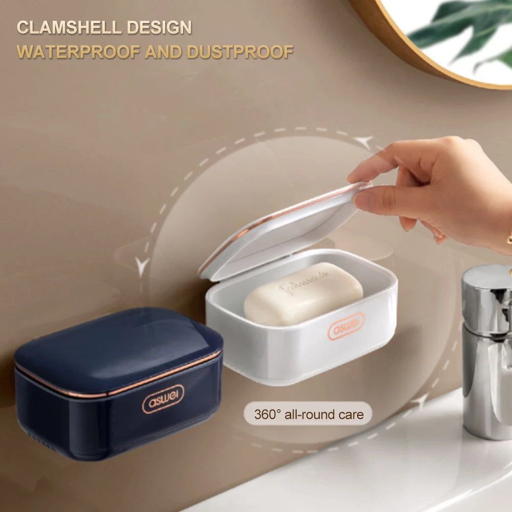 Soap Dish with Lid Wall Mounted Bar Soap Holder Container Box with Drip Tray Waterproof Dust-proof Bathroom Kitchen Accessories
Soap Dish with Lid Wall Mounted Bar Soap Holder Container Box with Drip Tray Waterproof Dust-proof Bathroom Kitchen Accessories