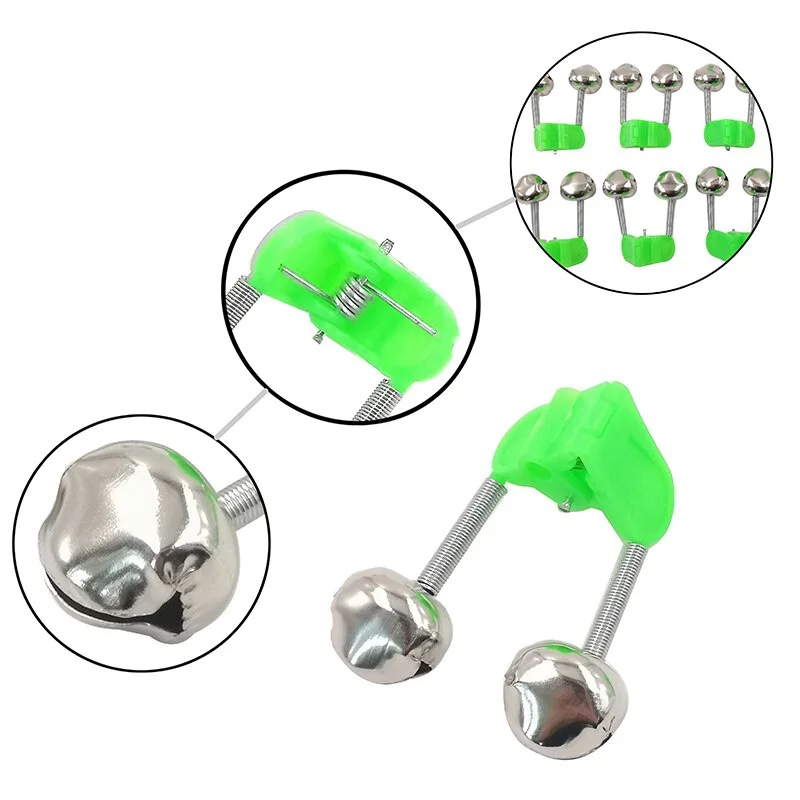 5pcs/lot Fishing Bite Alarms Fishing Rod Bell Rod Clamp Tip Clip Bells Ring Green ABS Fishing Accessory Outdoor Metal
5pcs/lot Fishing Bite Alarms Fishing Rod Bell Rod Clamp Tip Clip Bells Ring Green ABS Fishing Accessory Outdoor Metal