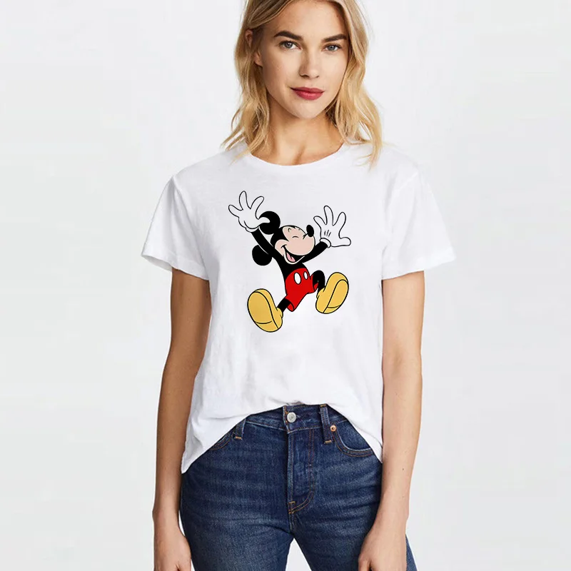 Disney Tops Women O-neck Slim White Tees Funny Mickey Mouse Print Summer Female Soft T Shirt Lady Graphic Short Sleeve T-Shirts
Disney Tops Women O-neck Slim White Tees Funny Mickey Mouse Print Summer Female Soft T Shirt Lady Graphic Short Sleeve T-Shirts