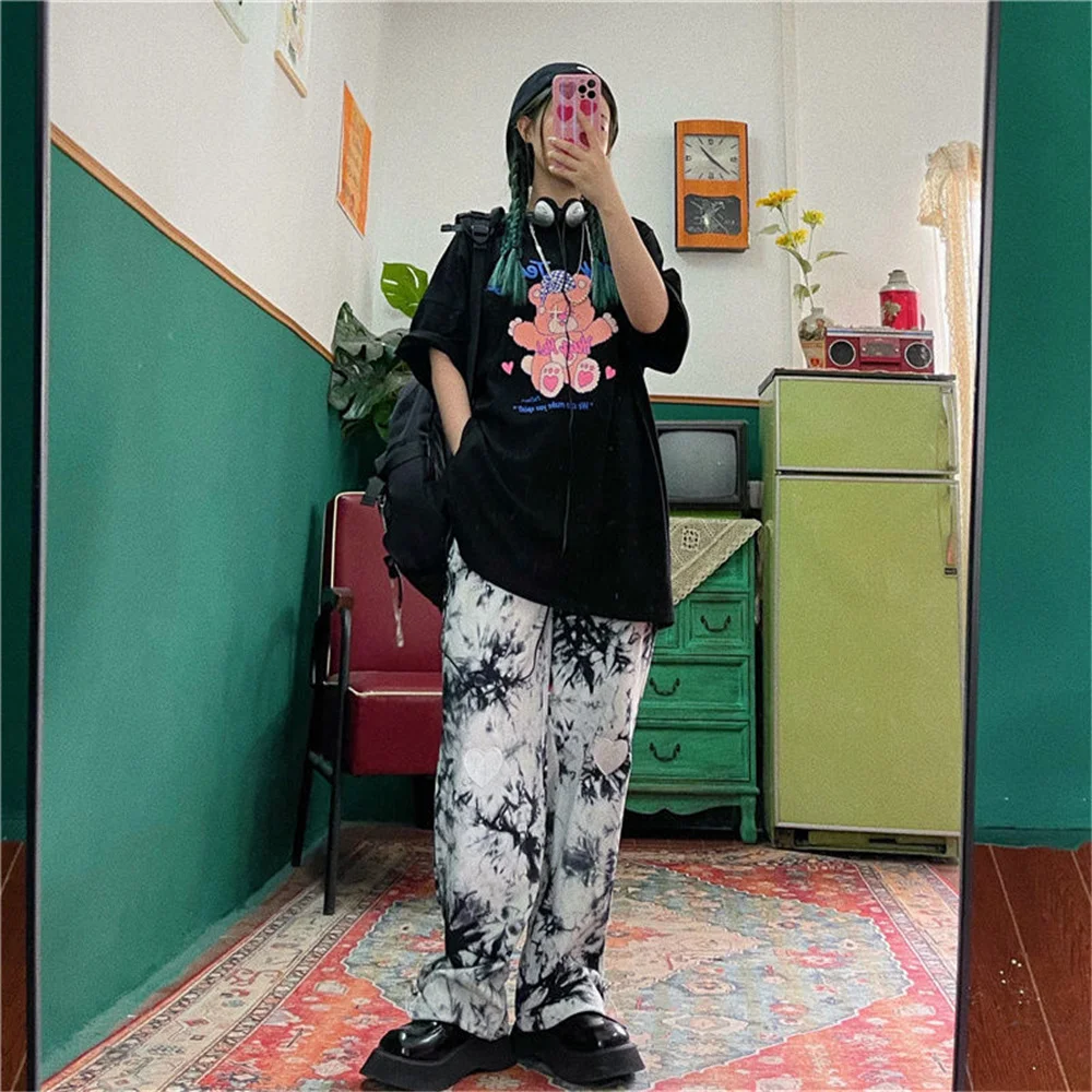 DAILOU Y2k NewFashion Tie-dye Women's Casual Pants Women's Printing Pants High Waist Loose Pants 2021 Summer Ladies Street Style
DAILOU Y2k NewFashion Tie-dye Women's Casual Pants Women's Printing Pants High Waist Loose Pants 2021 Summer Ladies Street Style