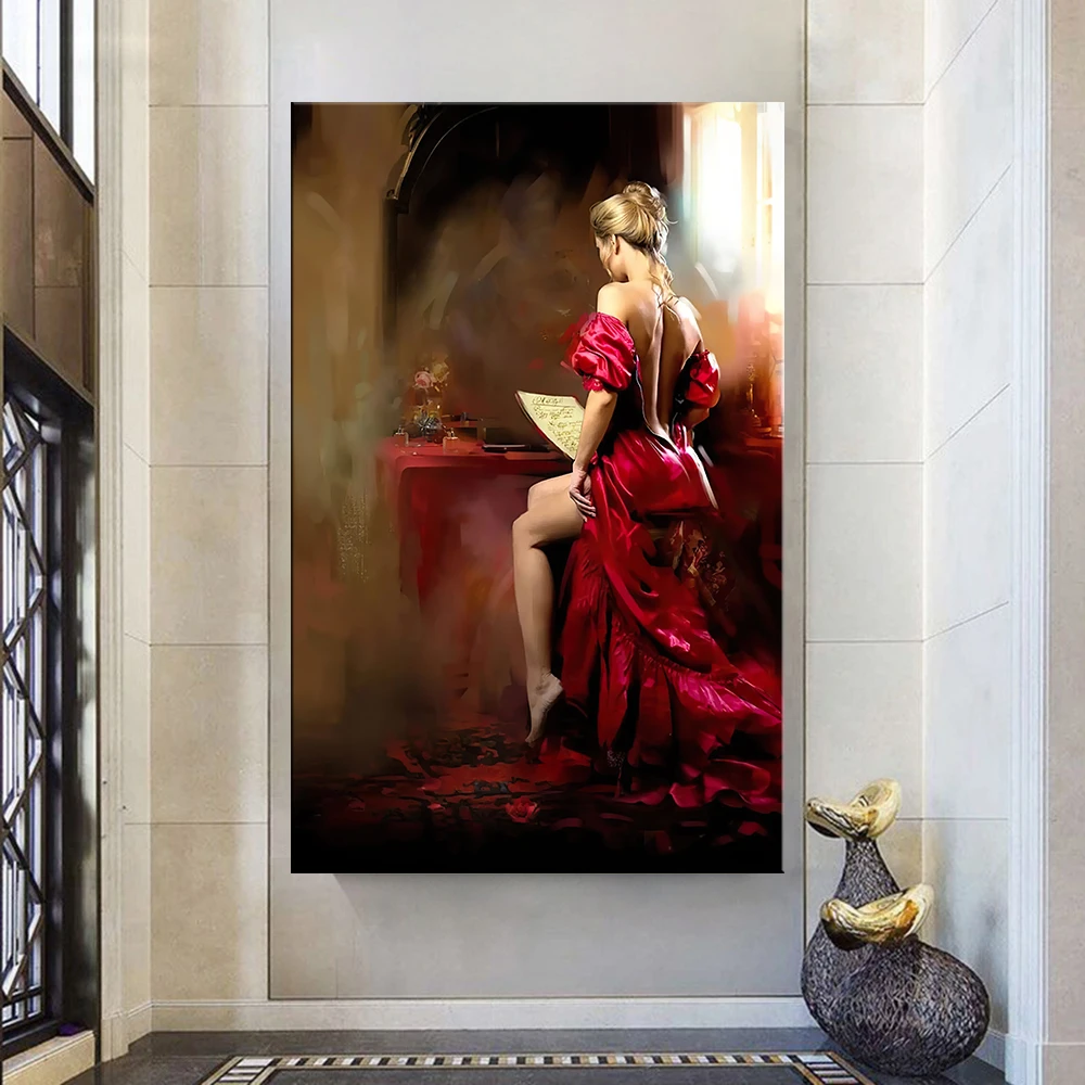 Modern Home Decoration Painting Sexy Beauty Red Dress Woman Back View Posters Prints Wall Art Picture Canvas Painting Room Decor
Modern Home Decoration Painting Sexy Beauty Red Dress Woman Back View Posters Prints Wall Art Picture Canvas Painting Room Decor