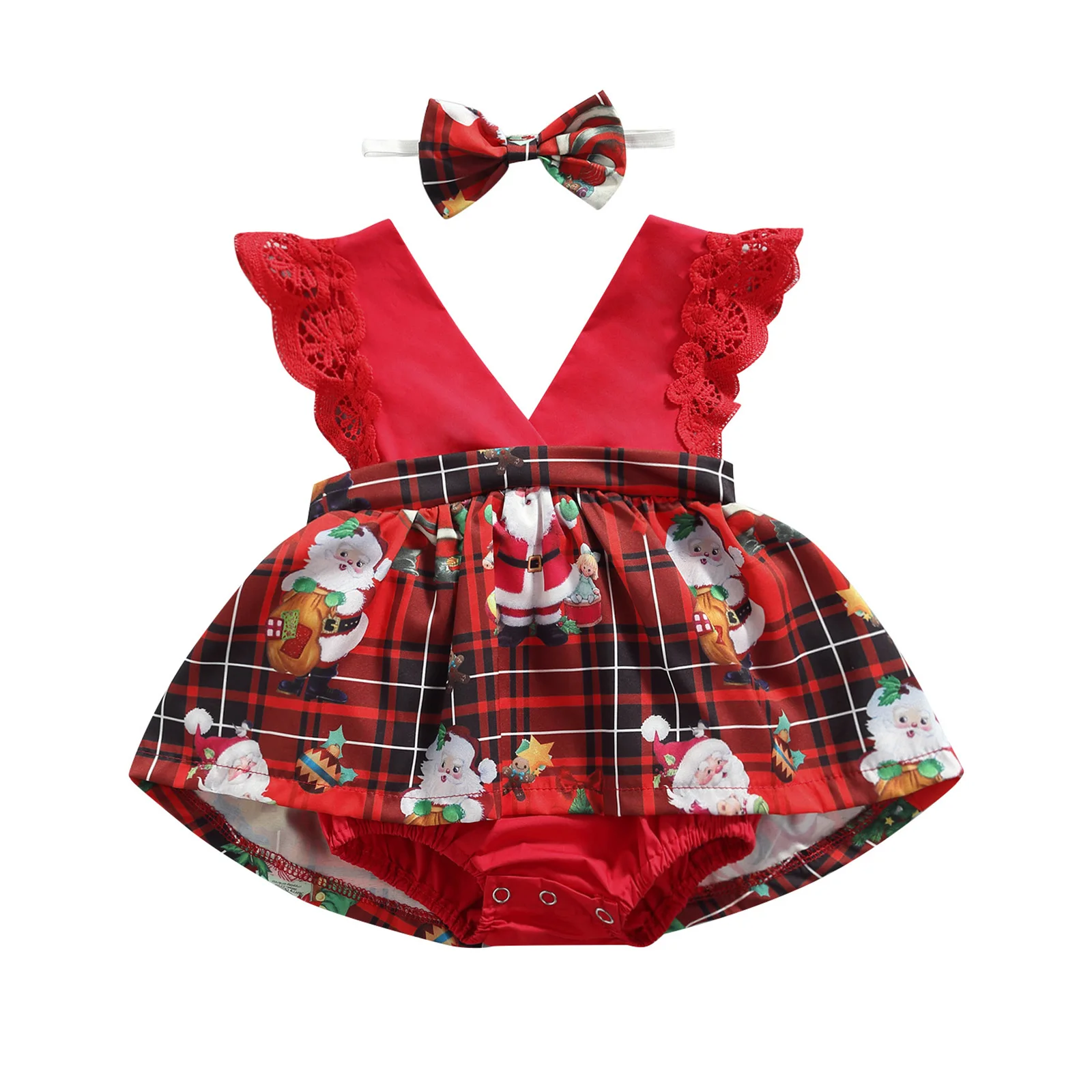 Newborn Baby Girls Romper Overalls with Hairband Kids Santa Claus Print V-Neck Sleeveless Bodysuit+ Headband Outfits 0-24 Months
Newborn Baby Girls Romper Overalls with Hairband Kids Santa Claus Print V-Neck Sleeveless Bodysuit+ Headband Outfits 0-24 Months