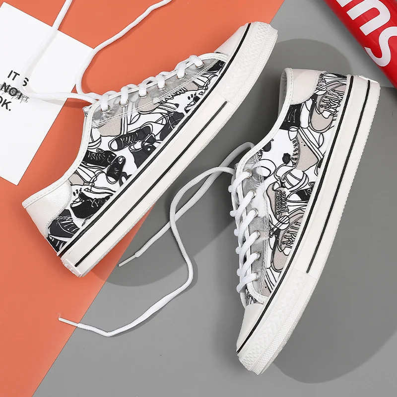 HUCDML New 2020 Graffiti Men Canvas Shoes Lcae Up Street Casual Walking Shoes Sneakers Men's Vulcanize Shoes
HUCDML New 2020 Graffiti Men Canvas Shoes Lcae Up Street Casual Walking Shoes Sneakers Men's Vulcanize Shoes
