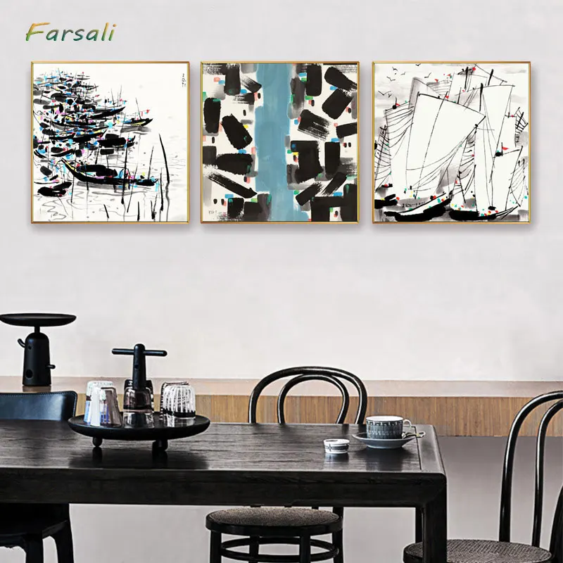 Wu Guanzhong Home Modern Abstract Black White Chinese Ink Canvas Paintings Minimalist Poster Prints Living Room Wall Art Picture 
Wu Guanzhong Home Modern Abstract Black White Chinese Ink Canvas Paintings Minimalist Poster Prints Living Room Wall Art Picture