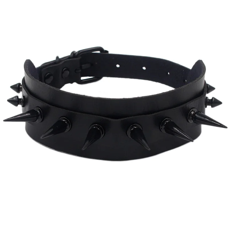 

Spike Choker Women Studded Rivet Leather Collar Spiked Necklace Goth Chocker Gothic Jewelry Rock Witch Accessories Men 2020 New