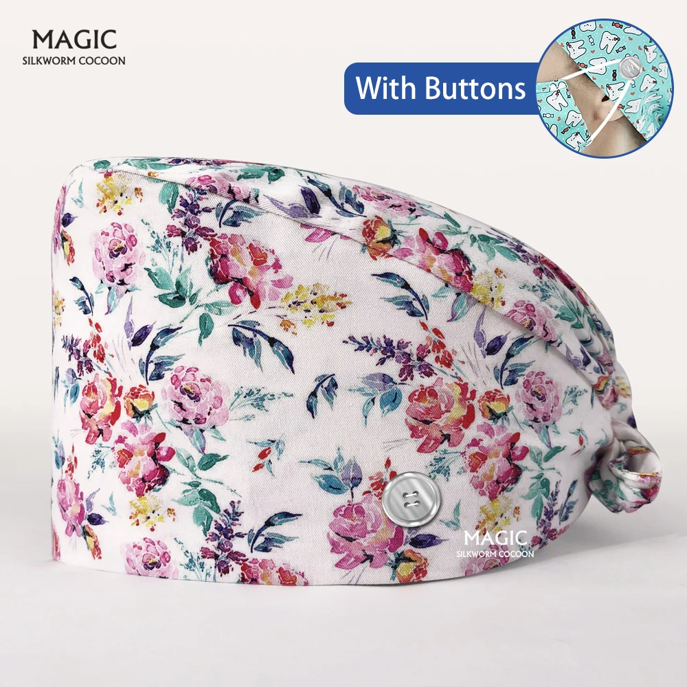 Wholesale 100%Cotton Printing Medical Women Nurse Hats Adjustable Beautician Scrub Hat Pet Shop Lab Doctor Nurse Scrubs Caps Spa
Wholesale 100%Cotton Printing Medical Women Nurse Hats Adjustable Beautician Scrub Hat Pet Shop Lab Doctor Nurse Scrubs Caps Spa