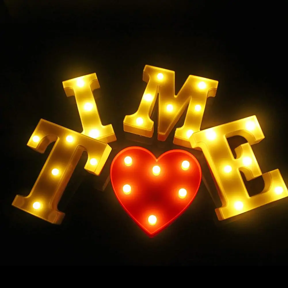 Alphabet Letter LED Night Light Lamp Outdoor Home Club Wedding Party Wall Decor Letter Design Home Decor Battery Operated
Alphabet Letter LED Night Light Lamp Outdoor Home Club Wedding Party Wall Decor Letter Design Home Decor Battery Operated