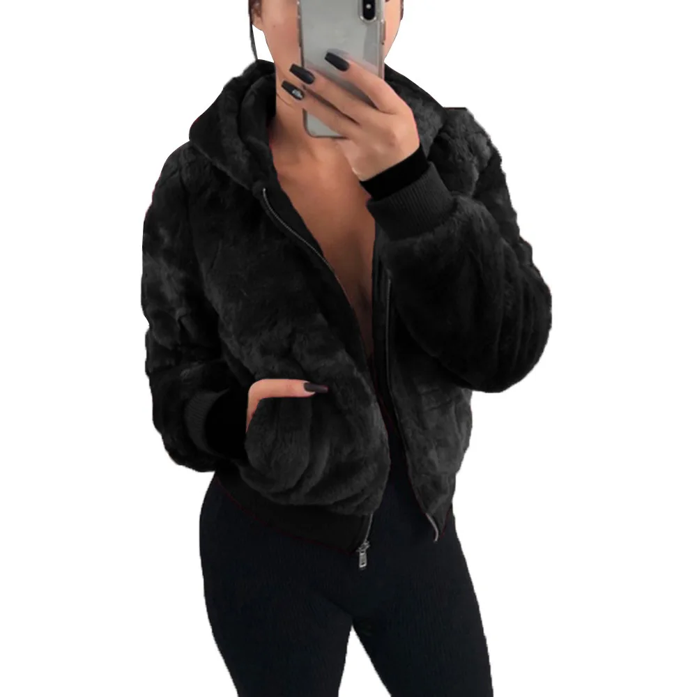Coats And Jackets Women Hooded Rabbit Fur Short Coat Ladies Solid Pocket Plus Size Clothing Casual Fashion Pink Clothes Tops
Coats And Jackets Women Hooded Rabbit Fur Short Coat Ladies Solid Pocket Plus Size Clothing Casual Fashion Pink Clothes Tops