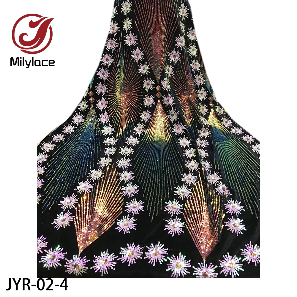 Latest shiny sequins African velvet fabric 5 yards mixed-color sequins velvet fabric hot selling 2019 for party dresses JYR-02
Latest shiny sequins African velvet fabric 5 yards mixed-color sequins velvet fabric hot selling 2019 for party dresses JYR-02