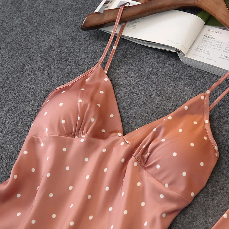 Pink Print Dot Pajamas Suit Women 3PCS Nightwear Casual Intimate Lingerie Sexy Loungewear Silky Homewear Kimono Bathrobe Gow
Pink Print Dot Pajamas Suit Women 3PCS Nightwear Casual Intimate Lingerie Sexy Loungewear Silky Homewear Kimono Bathrobe Gow