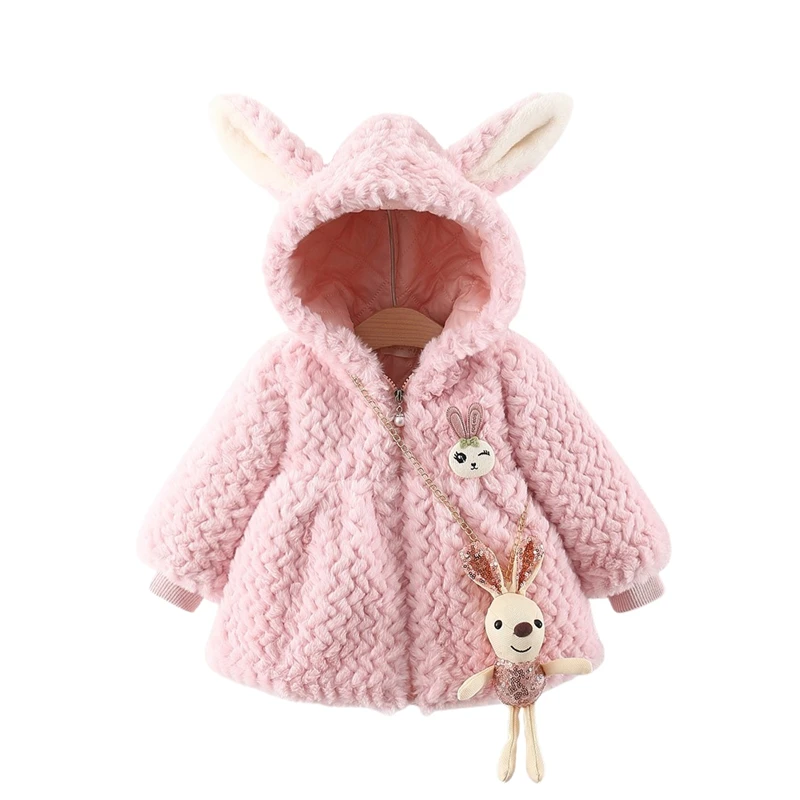 Infant Hooded Fleece Jacket with Rabbit Doll Toy, Keep Warm Winter Thickening Outdoor Clothing
Infant Hooded Fleece Jacket with Rabbit Doll Toy, Keep Warm Winter Thickening Outdoor Clothing