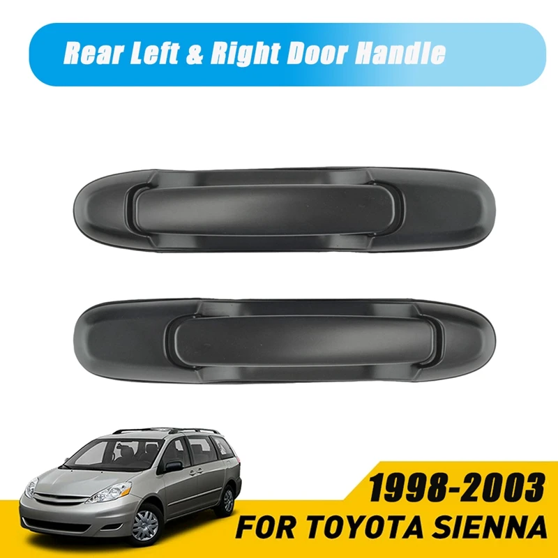 1 пара ручек для раздвижной двери снаружи и сзади для Toyota 1998-2003 Toyota Sienna, черный цвет, со стороны водителя и пассажира 
1 пара ручек для раздвижной двери снаружи и сзади для Toyota 1998-2003 Toyota Sienna, черный цвет, со стороны водителя и пассажира