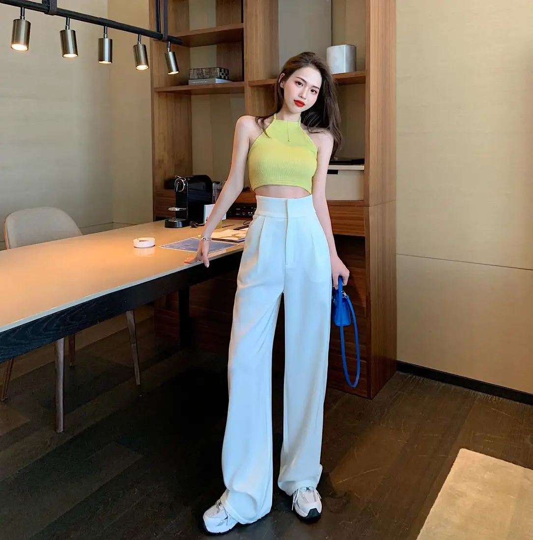 Woman Career Pant Office Lady 2021 Za High Waist Wide Leg Pants Floor Pants Women Trousers Oem Female Casual Pants
Woman Career Pant Office Lady 2021 Za High Waist Wide Leg Pants Floor Pants Women Trousers Oem Female Casual Pants