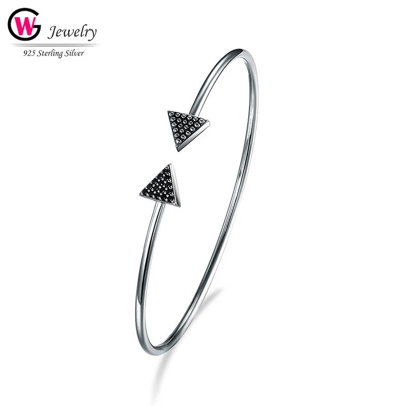 Fashion 925 Sterling Silver Bangles Jewelry Double Triangle Women Bracelets & Bangles Opening Adjustable Bangles Bijoux
Fashion 925 Sterling Silver Bangles Jewelry Double Triangle Women Bracelets & Bangles Opening Adjustable Bangles Bijoux