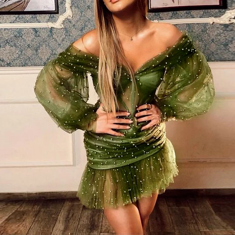 Women Mesh Gown Dresses Green Mesh Sexy Slash Neck Lantern Sleeve High Waist 2022 Summer Ruffles See-through Party Fairy Dress
Women Mesh Gown Dresses Green Mesh Sexy Slash Neck Lantern Sleeve High Waist 2022 Summer Ruffles See-through Party Fairy Dress