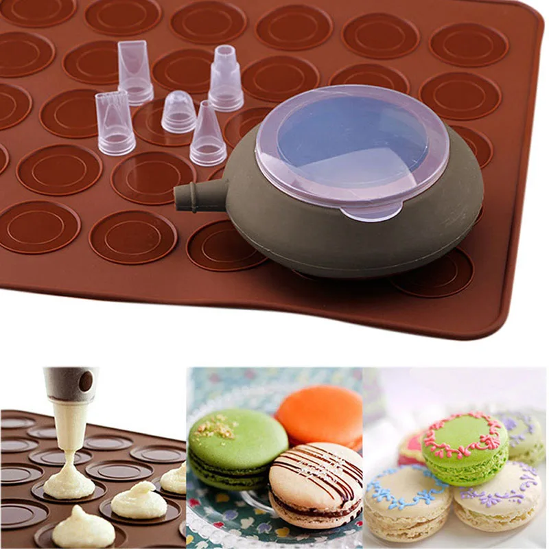 Macaroon Baking Mold Silicone Pot Sheet Mat Nozzles Set Oven DIY Decorative Cake Muffin Pastry Mould BOM666
Macaroon Baking Mold Silicone Pot Sheet Mat Nozzles Set Oven DIY Decorative Cake Muffin Pastry Mould BOM666