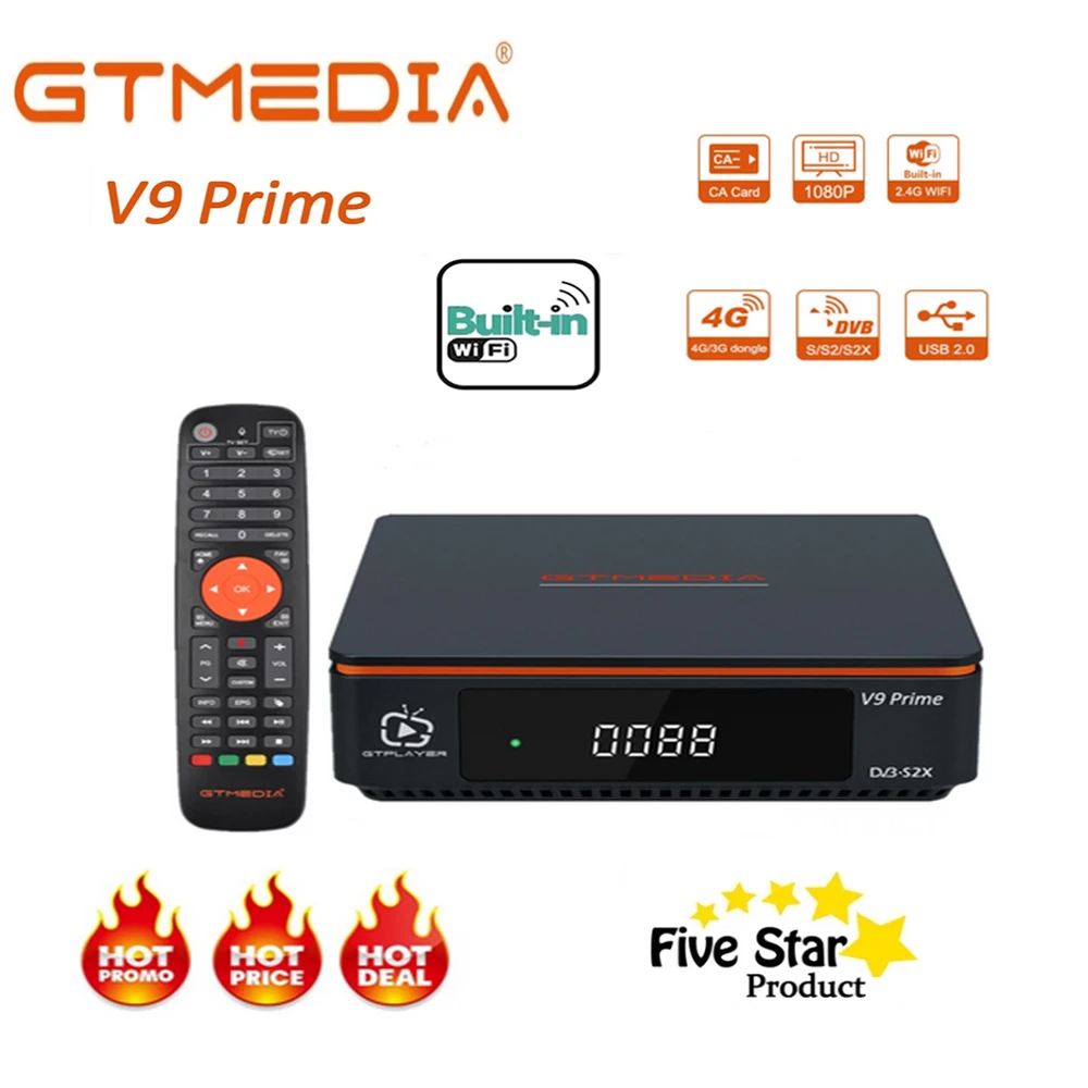 Лидер продаж, спутниковый декодер GTmedia V9 Prime, устройство DVB-S2/S2X, встроенный Wi-Fi, со слотом для карты CA, 1080P HD H.265
Лидер продаж, спутниковый декодер GTmedia V9 Prime, устройство DVB-S2/S2X, встроенный Wi-Fi, со слотом для карты CA, 1080P HD H.265