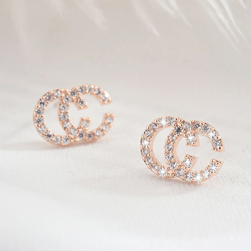 925 double C silver needle Earrings simple fashion sweet Earrings
925 double C silver needle Earrings simple fashion sweet Earrings