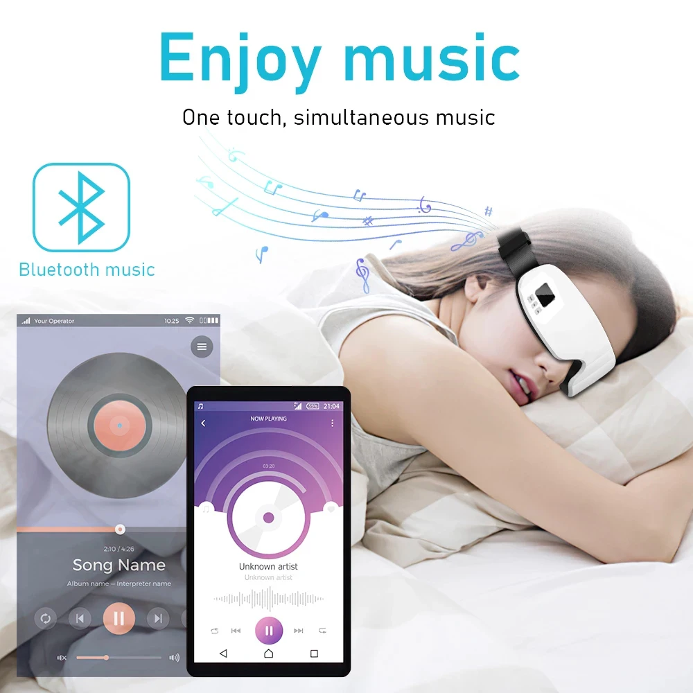 Eye Massager with Graphene heating Vibration Eye Massager Bluetooth Music Massage for Relieve Eye Strain Dark Circles Eye Bags
Eye Massager with Graphene heating Vibration Eye Massager Bluetooth Music Massage for Relieve Eye Strain Dark Circles Eye Bags