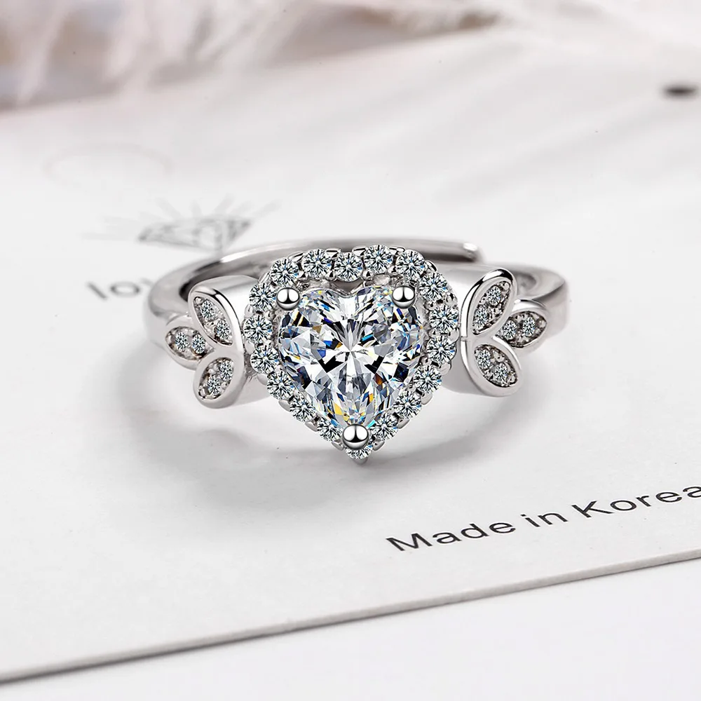 Trendy Dazzling Heart Cubic Zirconia Wedding Engagement Rings for Brides Jewelry Luxury Opening Finger Ring Anniversary Gift
Trendy Dazzling Heart Cubic Zirconia Wedding Engagement Rings for Brides Jewelry Luxury Opening Finger Ring Anniversary Gift