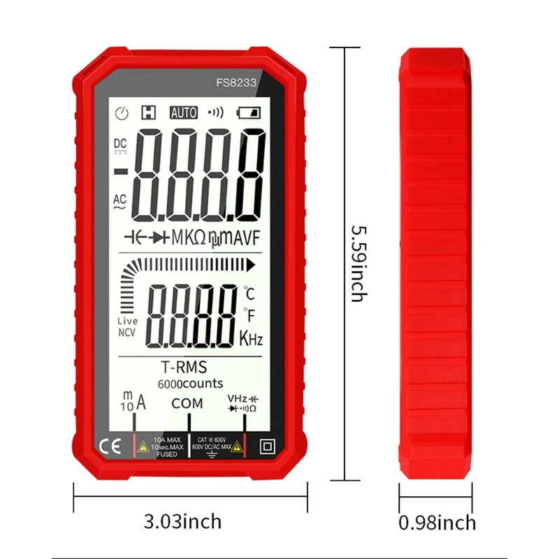 T3EA Digital Multimeter Digital Voltmeter Large Screen Multimeter Tester 4.8 Inch Ncv Auto-Ranging 6000 Counts TRMS Test 
T3EA Digital Multimeter Digital Voltmeter Large Screen Multimeter Tester 4.8 Inch Ncv Auto-Ranging 6000 Counts TRMS Test