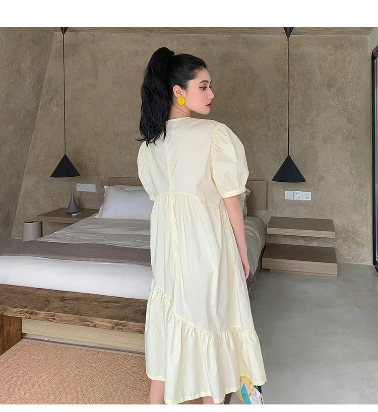 Women Dress Spring/Summer 2021 New Dress Fashionable Casual Retro White Puff Sleeve Loose Sweet Midi Dress
Women Dress Spring/Summer 2021 New Dress Fashionable Casual Retro White Puff Sleeve Loose Sweet Midi Dress