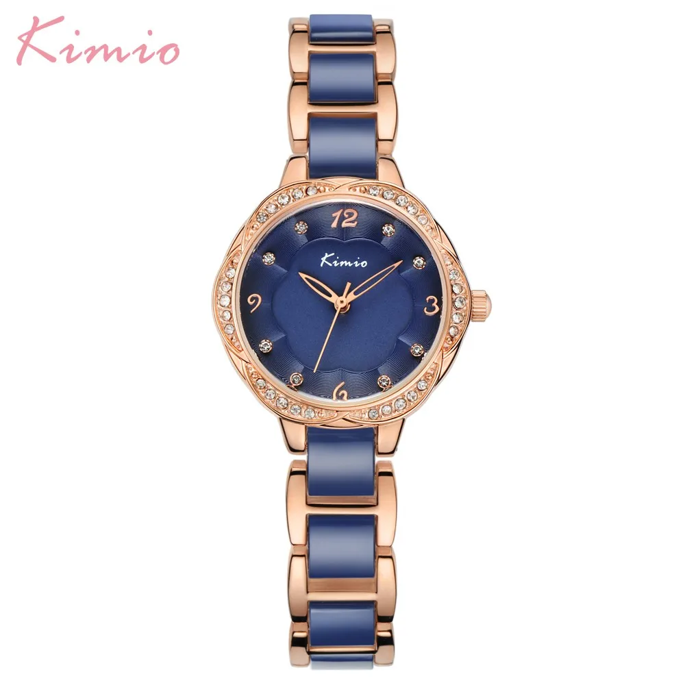 Kimio женские часы, модный и повседневный серебряный браслет, роскошные часы с кристаллами, OEM, круглые ультратонкие кварцевые часы 2020 Новинка