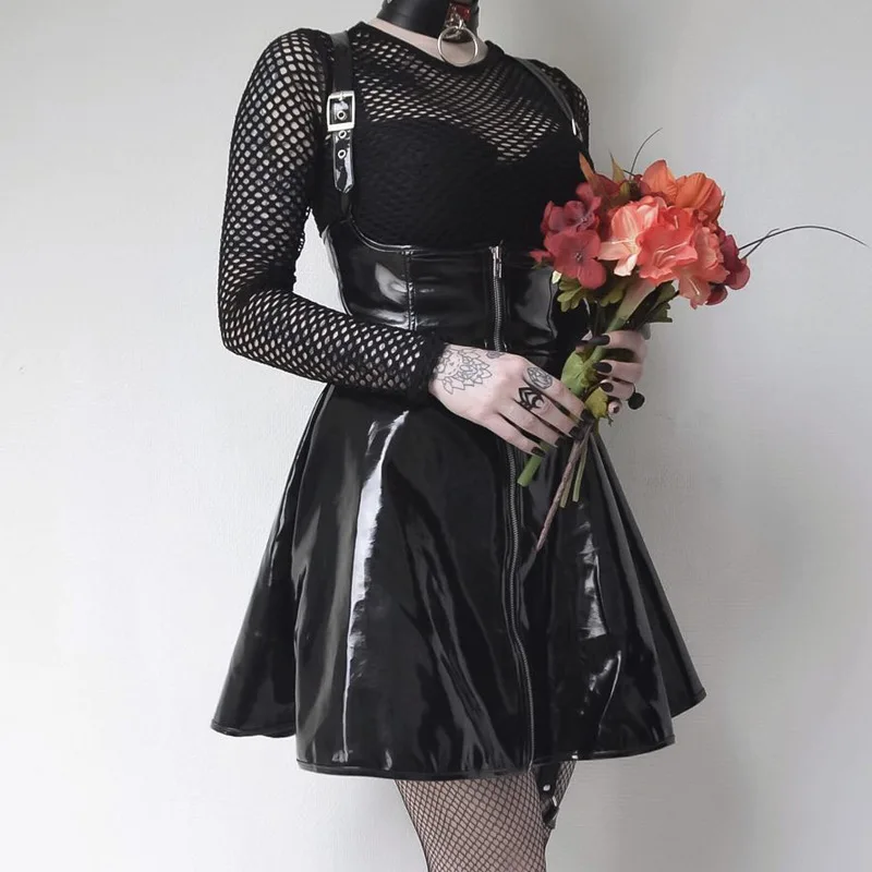 Women's dress 2021 personalized PU leather strap skirt new temperament short skirt leather skirt dress mini Vestido
Women's dress 2021 personalized PU leather strap skirt new temperament short skirt leather skirt dress mini Vestido