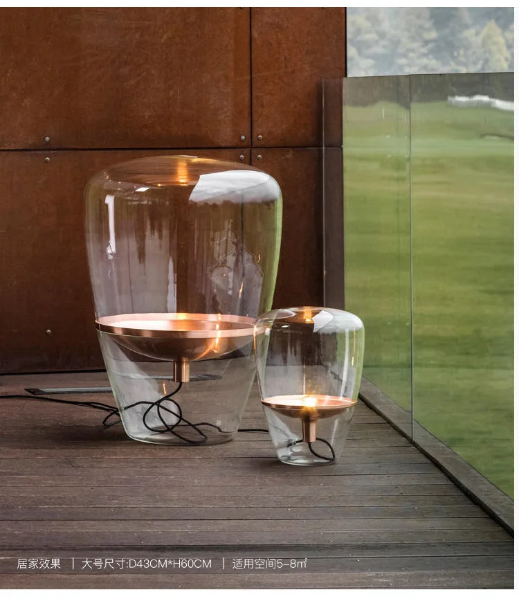 Europe Designer Model Between Bedroom Smoky Gray Decoration Glass Desk Lamp Post Modern Personality Villa Glass Desk Lamp 
Europe Designer Model Between Bedroom Smoky Gray Decoration Glass Desk Lamp Post Modern Personality Villa Glass Desk Lamp