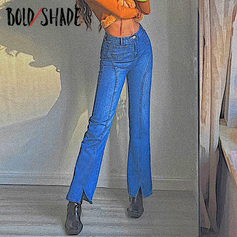 Bold Shade Soft Grunge Style Denim Jeans High Waist Unicolor Streetwear 90s Causal Women Jeans Skinny Split Winter Trousers 2022 
Bold Shade Soft Grunge Style Denim Jeans High Waist Unicolor Streetwear 90s Causal Women Jeans Skinny Split Winter Trousers 2022