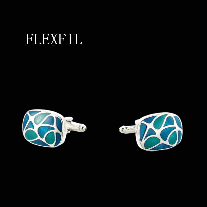 

FLEXFIL запонки для рубашки мужские брендовые Запонки gemelos высококачественные металлические эмалированные Свадебные украшения