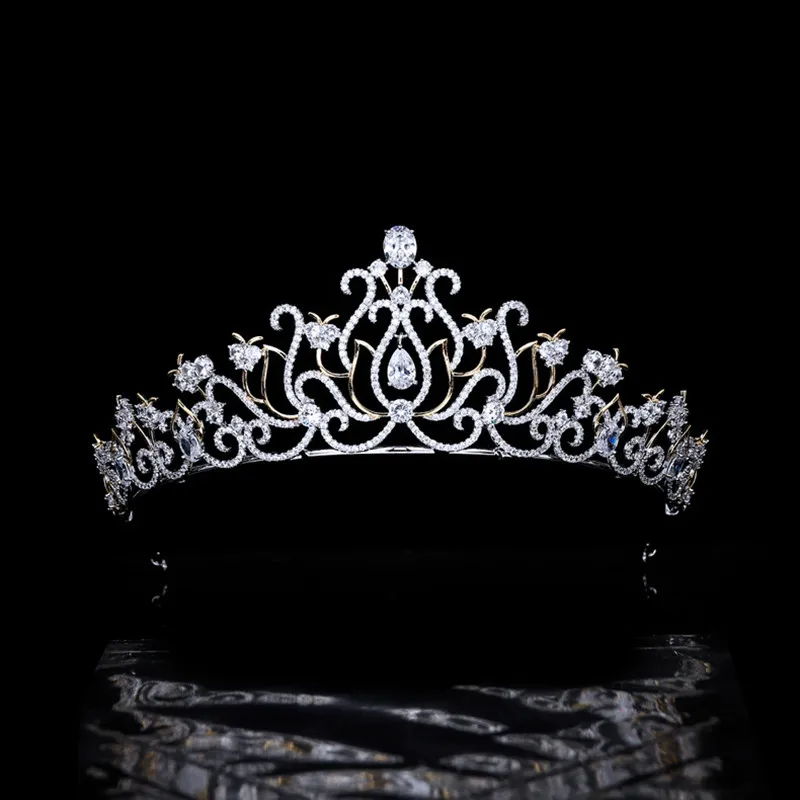 Luxury Zircon Bride Wedding Crown Color Matching Bridal Tiaras for Women Headdress Hair Jewelry Accessories HQ0438 
Luxury Zircon Bride Wedding Crown Color Matching Bridal Tiaras for Women Headdress Hair Jewelry Accessories HQ0438