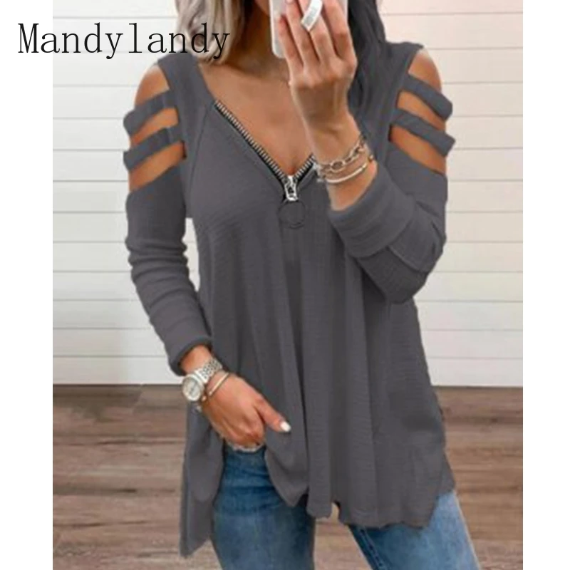 Женская свободная футболка Mandylandy с V-образным вырезом, длинным рукавом и молнией, весенне-летняя Однотонная футболка с открытыми плечами и в...
Женская свободная футболка Mandylandy с V-образным вырезом, длинным рукавом и молнией, весенне-летняя Однотонная футболка с открытыми плечами и в...