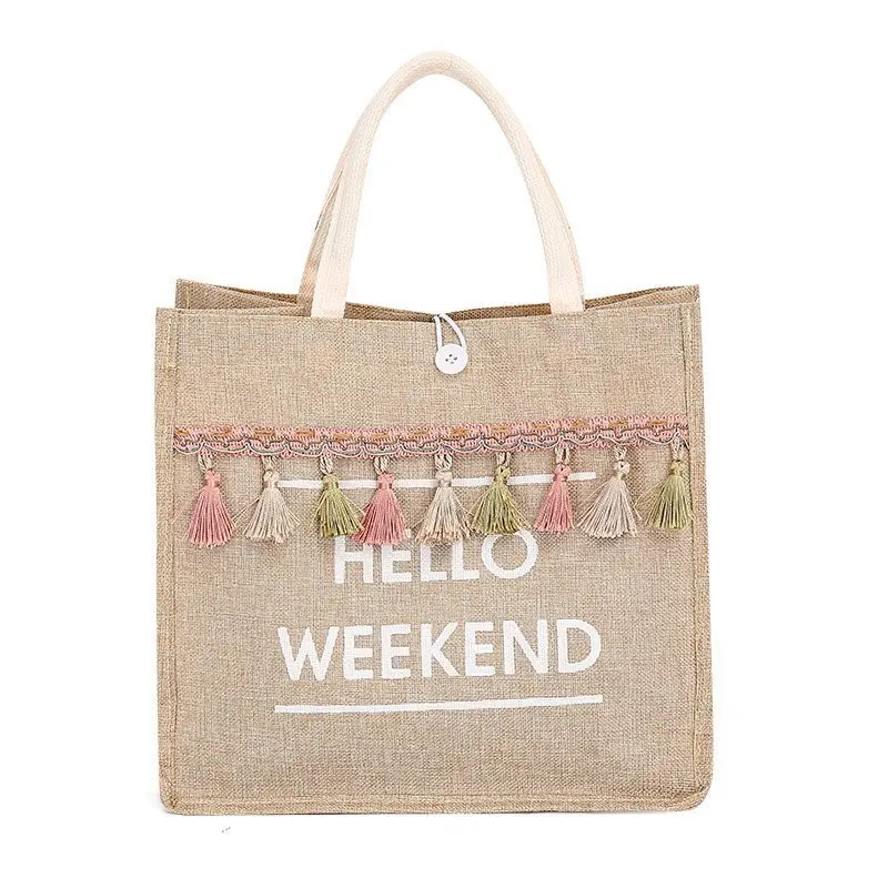 Women Summer Beach Bags Handbags Large Capacity Lady Tassel Shoulder Bag Big Letter Linen Totes Casual Girls Travel Shopping Bag
Women Summer Beach Bags Handbags Large Capacity Lady Tassel Shoulder Bag Big Letter Linen Totes Casual Girls Travel Shopping Bag