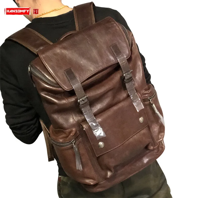 2022 New Men Student Backpack Fashion Casual Genuine Leather Men's 15.6 Inch Laptop Bag Travel Backpacks First Layer Leather Big
2022 New Men Student Backpack Fashion Casual Genuine Leather Men's 15.6 Inch Laptop Bag Travel Backpacks First Layer Leather Big