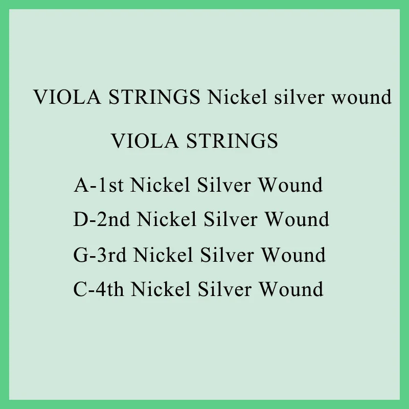 VIOLA STRINGS Nickel silver wound 
VIOLA STRINGS Nickel silver wound