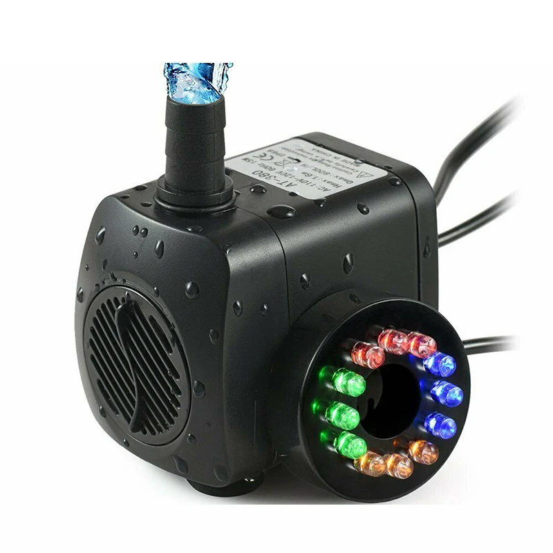 15W Submersible Water Fountain Pump With 12 LED Light For Fish Tank Pond Garden Pool
15W Submersible Water Fountain Pump With 12 LED Light For Fish Tank Pond Garden Pool