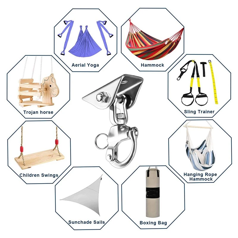 Stainless Steel Hanging Buckle Fixed Plate Hanging Chair Hammock Accessories 360 Rotating Fixed Hook
Stainless Steel Hanging Buckle Fixed Plate Hanging Chair Hammock Accessories 360 Rotating Fixed Hook