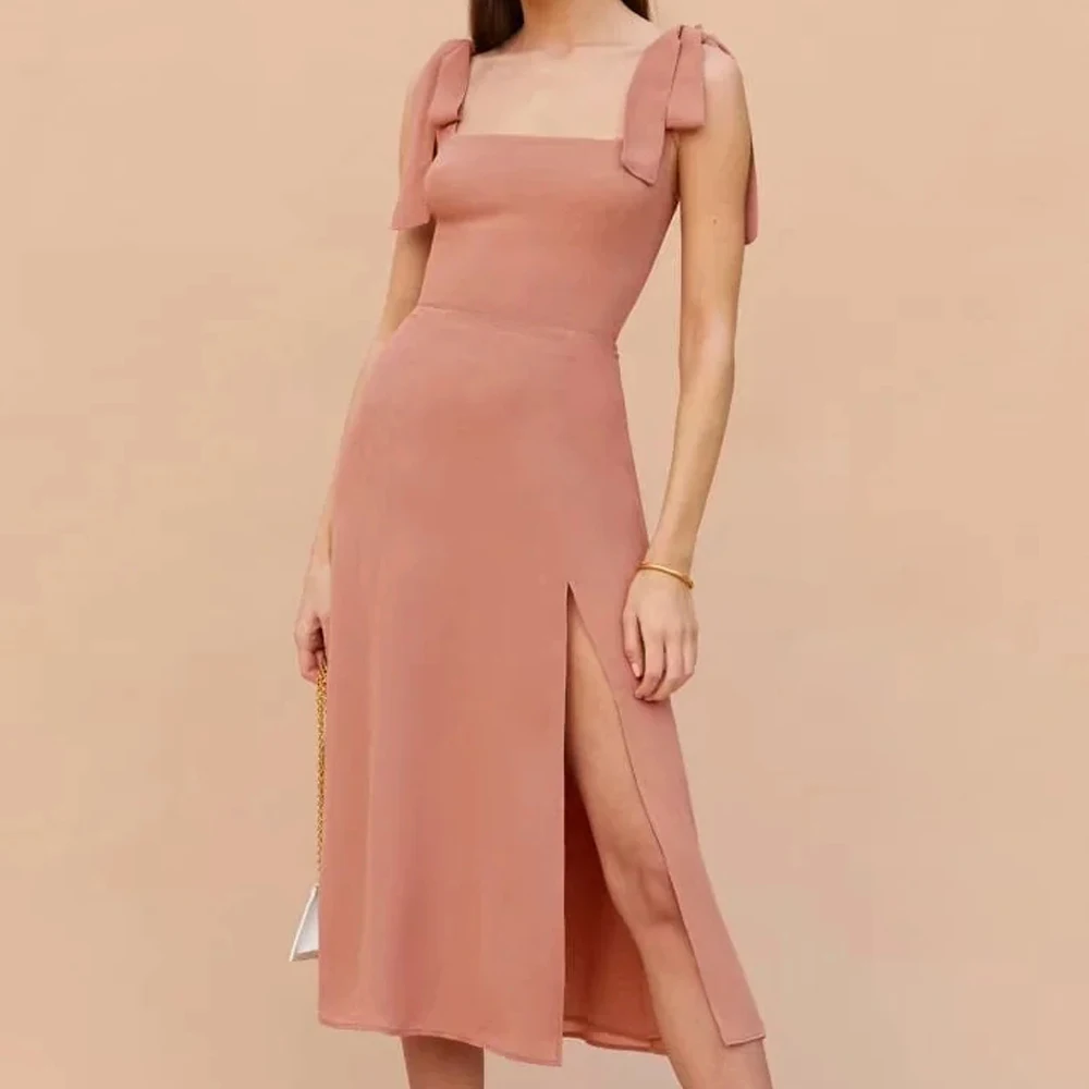 2021 Summer Middle length Tie-string Dresses elegance Strap lacing Vestidos Women holiday Slit split sleeveless Midi Dress Lady
2021 Summer Middle length Tie-string Dresses elegance Strap lacing Vestidos Women holiday Slit split sleeveless Midi Dress Lady