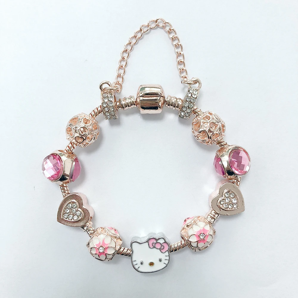 Fashion New Panjia Charm Bracelet Rose Gold KT Cat Bracelet Female DIY Handmade Products Alloy Heart Bracelet Souvenir Gift
Fashion New Panjia Charm Bracelet Rose Gold KT Cat Bracelet Female DIY Handmade Products Alloy Heart Bracelet Souvenir Gift