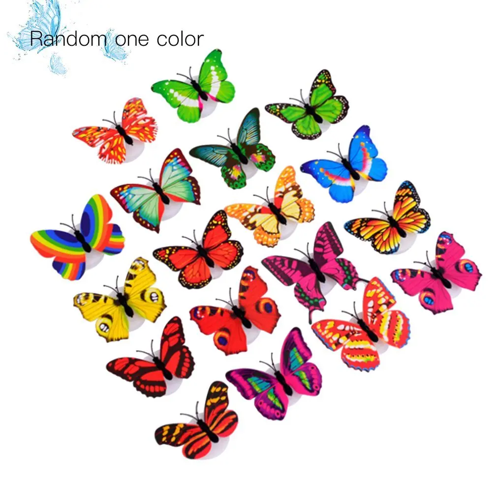 3D Innovative LED Lighting Colorful Butterfly Wall Stickers Cute Butterfly LED Night Light Home Room Desk Wall Decor 
3D Innovative LED Lighting Colorful Butterfly Wall Stickers Cute Butterfly LED Night Light Home Room Desk Wall Decor