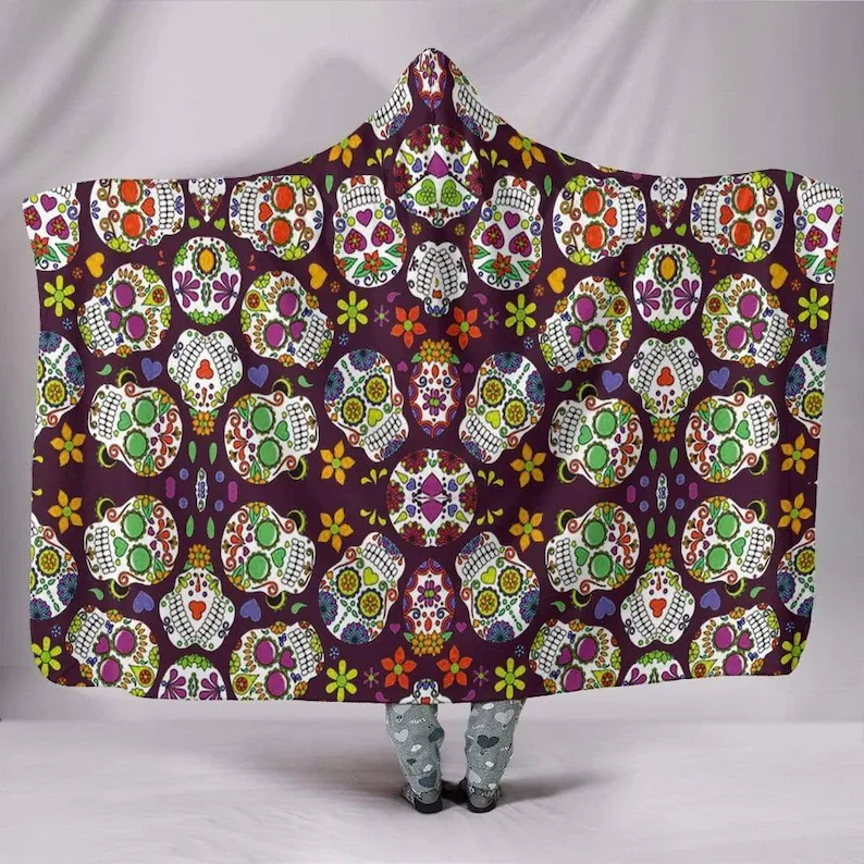 Hooded Blanket, Purple Sugar Skull, Day of the Dead, Mexican Flower, Dia De Los Muertos, Calavera Catrina,
Hooded Blanket, Purple Sugar Skull, Day of the Dead, Mexican Flower, Dia De Los Muertos, Calavera Catrina,