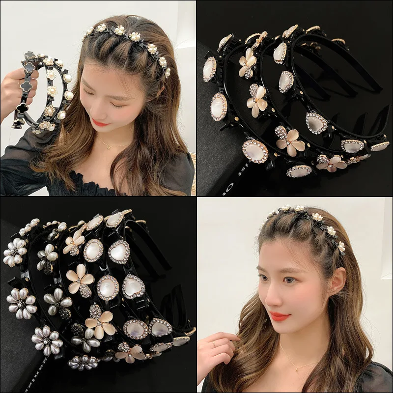 2021 New Elegant Pearl Rhinestone Hair Bands Double Bangs Hair Clips Hairstyle Makeup Hairpins Sports Headband Hair Accessories
2021 New Elegant Pearl Rhinestone Hair Bands Double Bangs Hair Clips Hairstyle Makeup Hairpins Sports Headband Hair Accessories