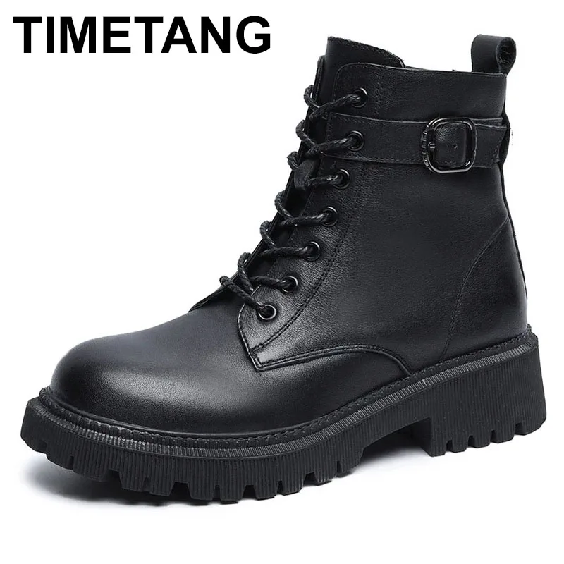TIMETANG2021 Full Cow Leather Thick Heel Boots Women Winter Short Plush Warm Shoes Fashion Rubber Sole Belt Buckle Short Boots
TIMETANG2021 Full Cow Leather Thick Heel Boots Women Winter Short Plush Warm Shoes Fashion Rubber Sole Belt Buckle Short Boots