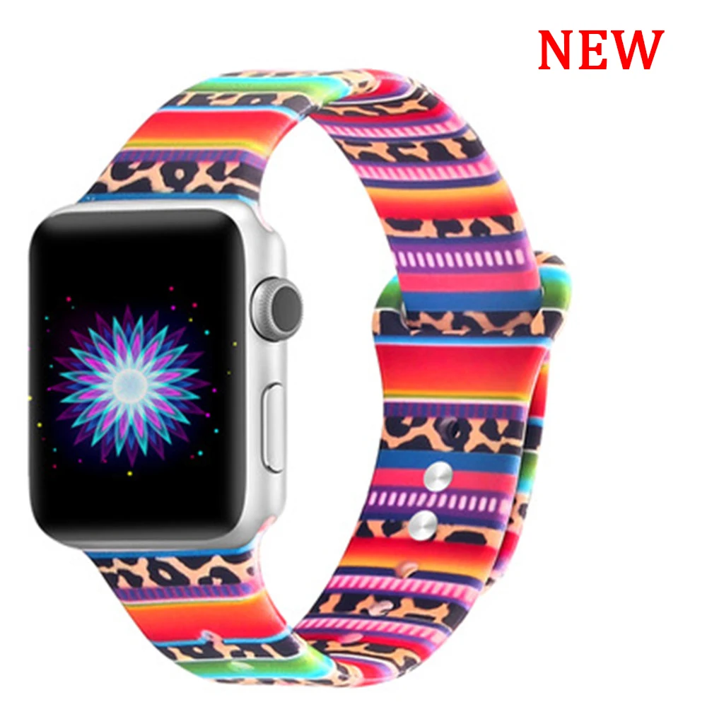 Printed Silicone Straps For Apple Watch Series 6/SE/5/4 42MM 44MM iwatch /3/2/1 38MM 40MM Band Replacement Wristband Accessories
Printed Silicone Straps For Apple Watch Series 6/SE/5/4 42MM 44MM iwatch /3/2/1 38MM 40MM Band Replacement Wristband Accessories