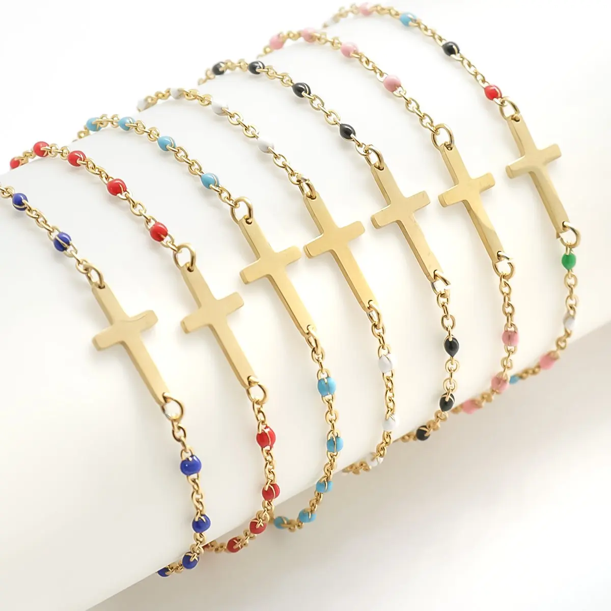 New Fashion 304 Stainless Steel Bracelets Rectangle Mixed Enamel Gold Color Blank Stamping Tags 18cm(7 1/8") long, 1 Set
New Fashion 304 Stainless Steel Bracelets Rectangle Mixed Enamel Gold Color Blank Stamping Tags 18cm(7 1/8") long, 1 Set