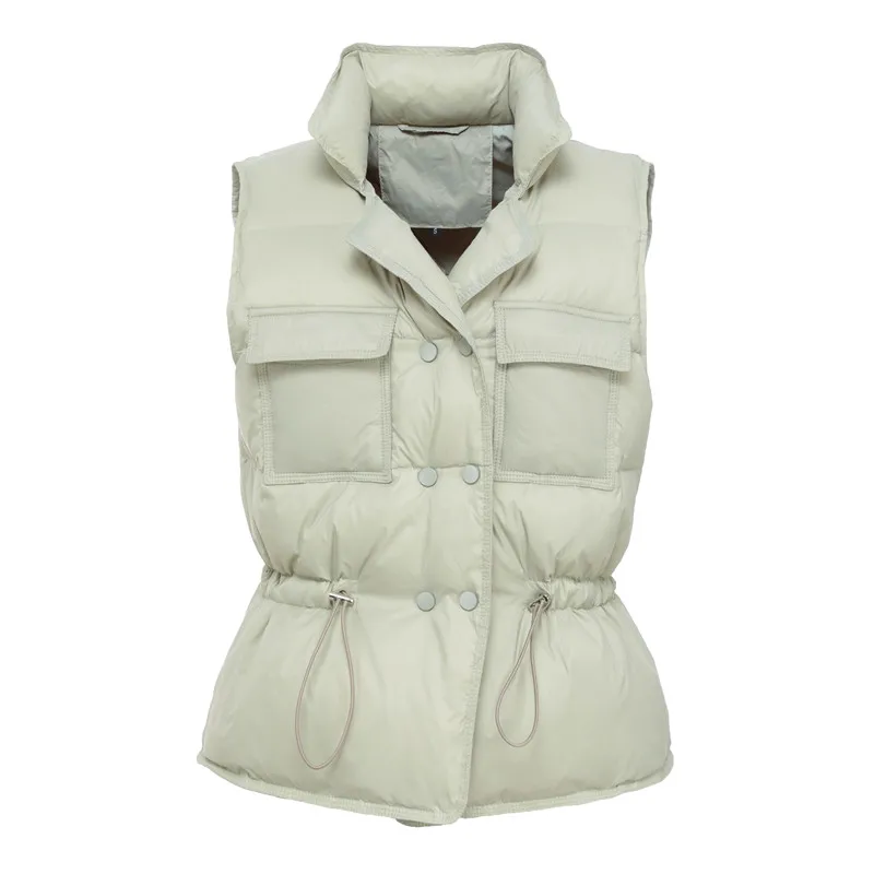LY VAREY LIN Down Coats Vest Women 2020 New Winter Pockets Drawstring Stand Collar Sleeveless Double Breasted Loose Short Coats
LY VAREY LIN Down Coats Vest Women 2020 New Winter Pockets Drawstring Stand Collar Sleeveless Double Breasted Loose Short Coats