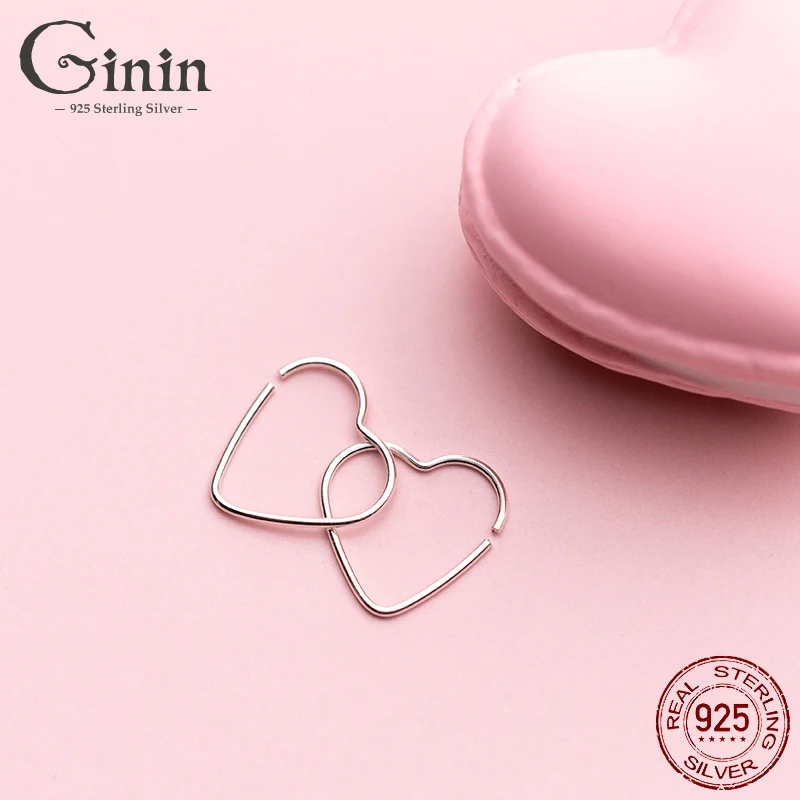 Ginin Real 925 Sterling Silver Stud Earrings Women's Korean Style Fashion Hollowed-out Heart-Shaped Elegant Simple Ear Jewelry
Ginin Real 925 Sterling Silver Stud Earrings Women's Korean Style Fashion Hollowed-out Heart-Shaped Elegant Simple Ear Jewelry